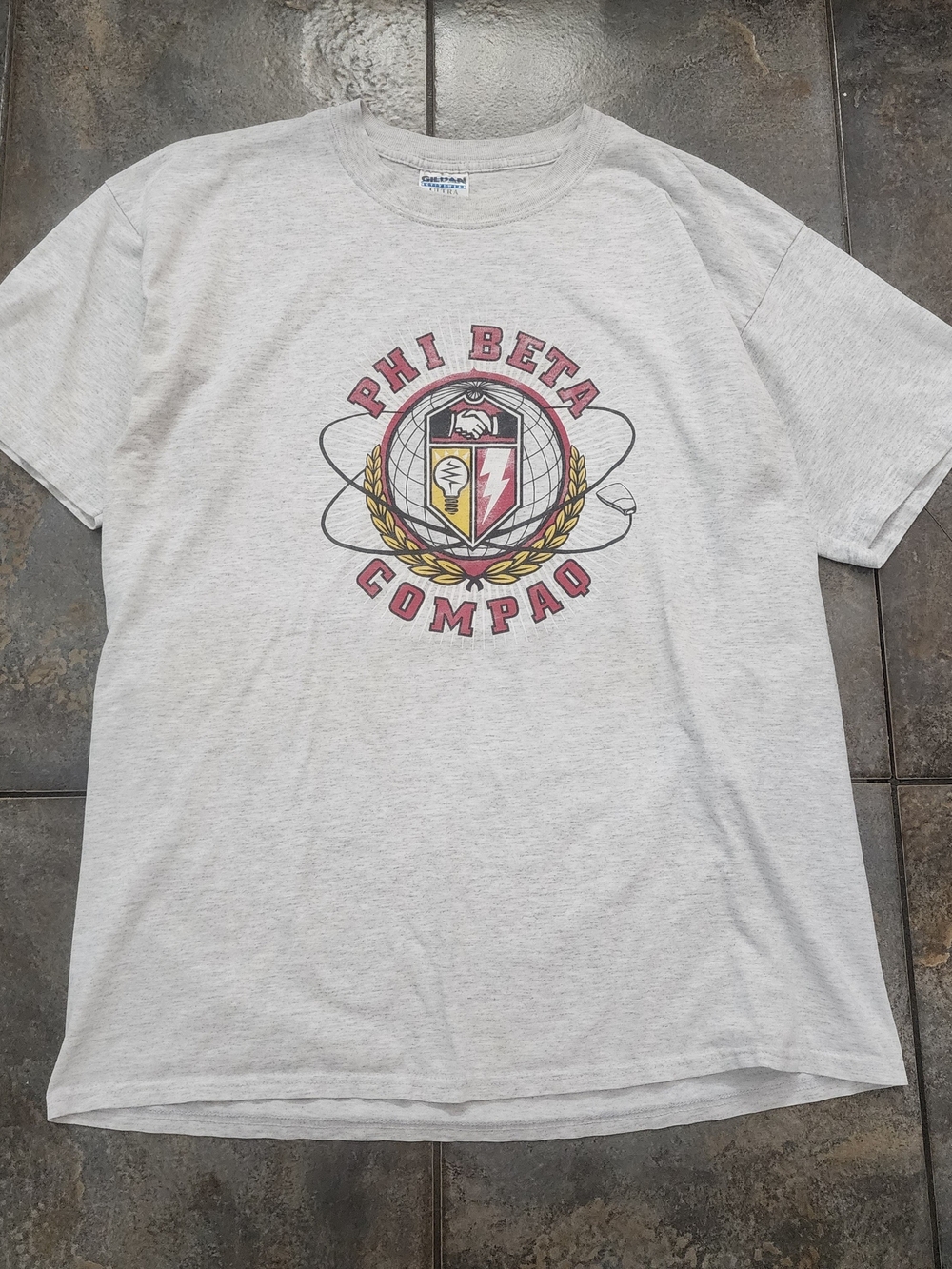 Vintage 90s "Phi Beta Compaq" XL Rare Banned Slogan Computer Technology T Shirt